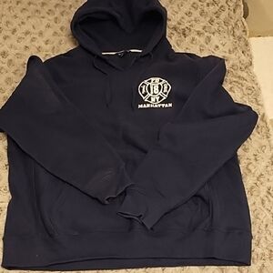 Sport-Tek Dark Blue Hoodie with White Logo